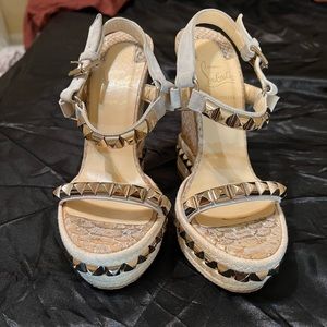 Christian louboutin wedges shoes authentic
